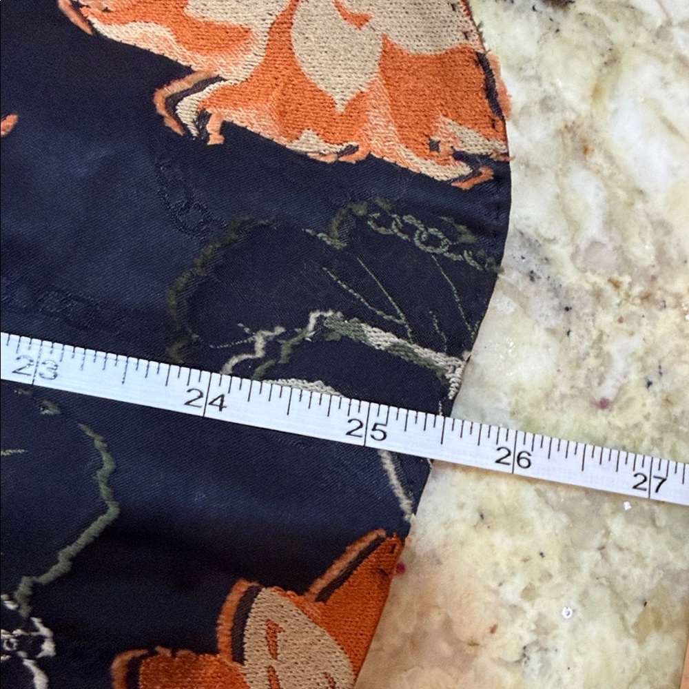 Salvatore Ferragamo Black Orange Floral Jacquard Blazer Silk Jacket IT 38 US 2”. - Picture 10 of 11